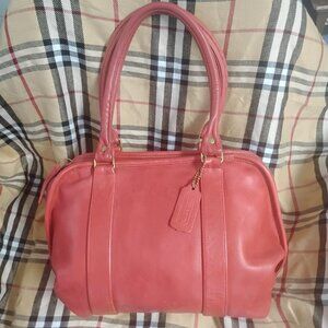 ❤️Vtg 80s COACH Tomato Red Leather Dr Bag Speedy Purse Made USA 8731 +FOB